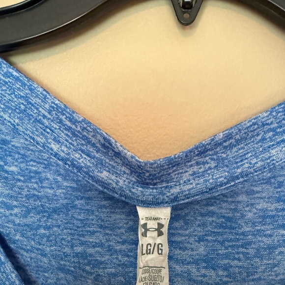 Under Armour Women's Heathered Blue V-Neck Tee - Picture 3 of 3